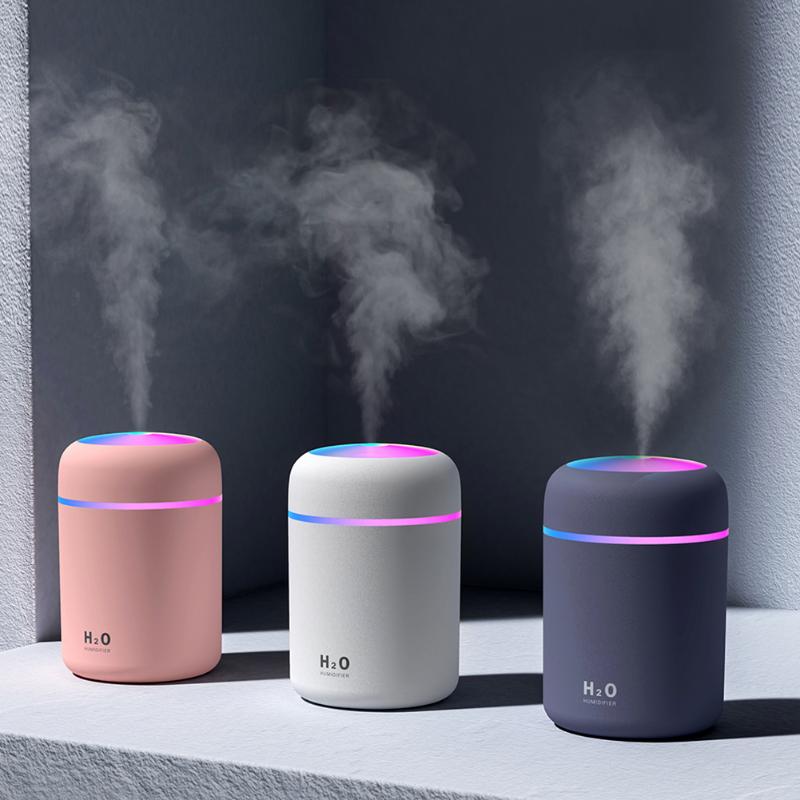 Portable Cup-Shaped Mini USB Humidifier - Cool Mist Air Purifier with Colourful LED Lights for Car, Home & Bedroom