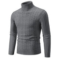 Men's slim fit chenille turtleneck pullover sweater in neutral colour options