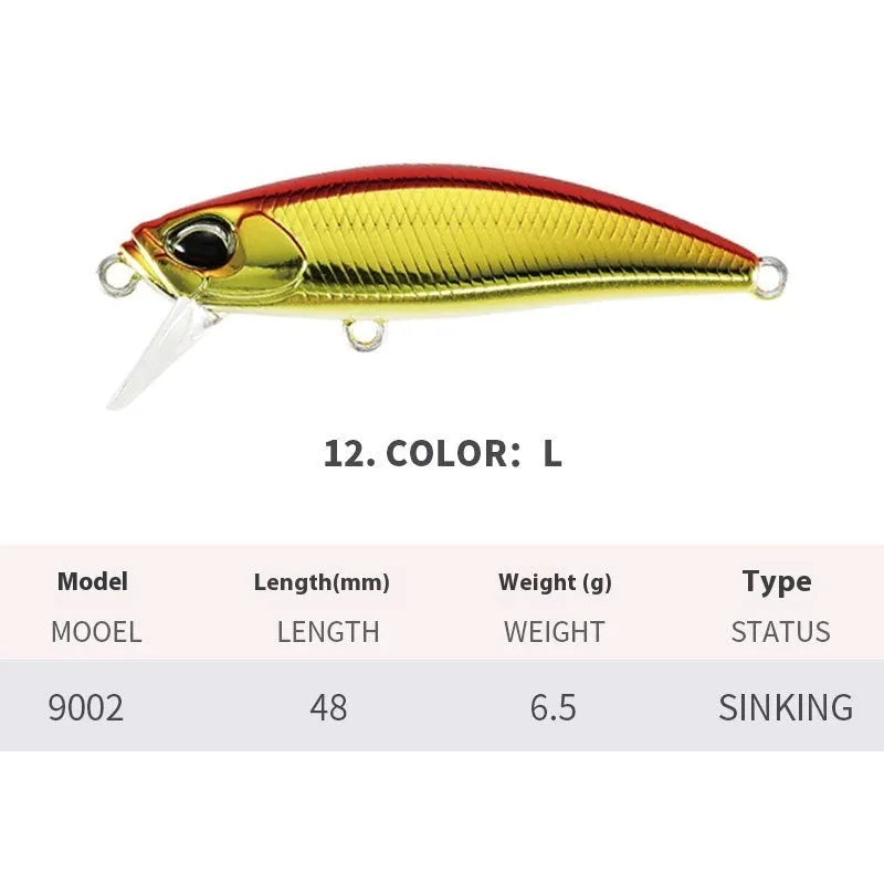 Japanese submerged mino fishing lure 48mm length soft plastic bait for mandarin fish snakehead