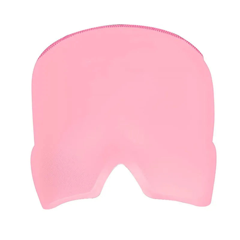 Elastic cloth gel eye mask for headache relief with adjustable headband in black colour