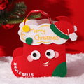 Christmas gift felt bag in green with cartoon design, used for gift packaging