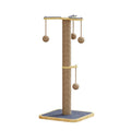 Simple-style windmill hanging ball scratch-resistant cat climbing frame toy made of pine wood and carpet leather.