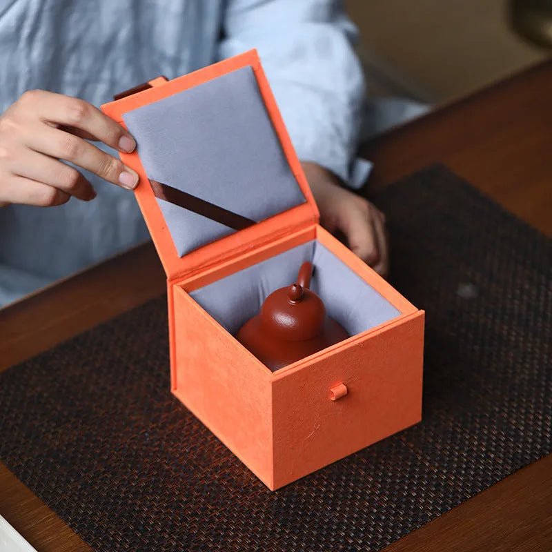 Gray flannel gift box with retro gilding craft finish, three sizes available, from Yixing