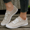 Women's creamy white fabric casual sneakers with rubber sole, low-top design