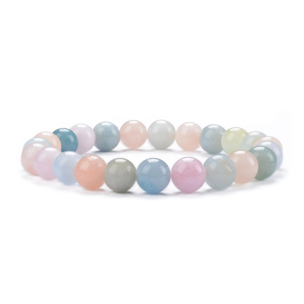 Handmade 8mm natural stone beads bracelet in geometric shape with multiple colour options