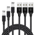 Braided fast charging Micro USB cable for Android phones in black and white colour.