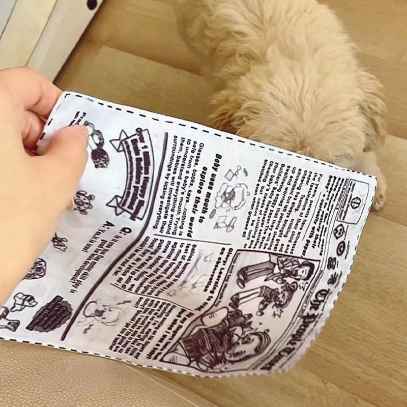 Tearproof pet dog sound toy in playing card design with simulated newspaper squeaking function