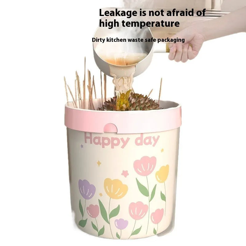 Pink degradable drawstring garbage bags with argy wormwood for mosquito repellent, size 44cm by 48cm.