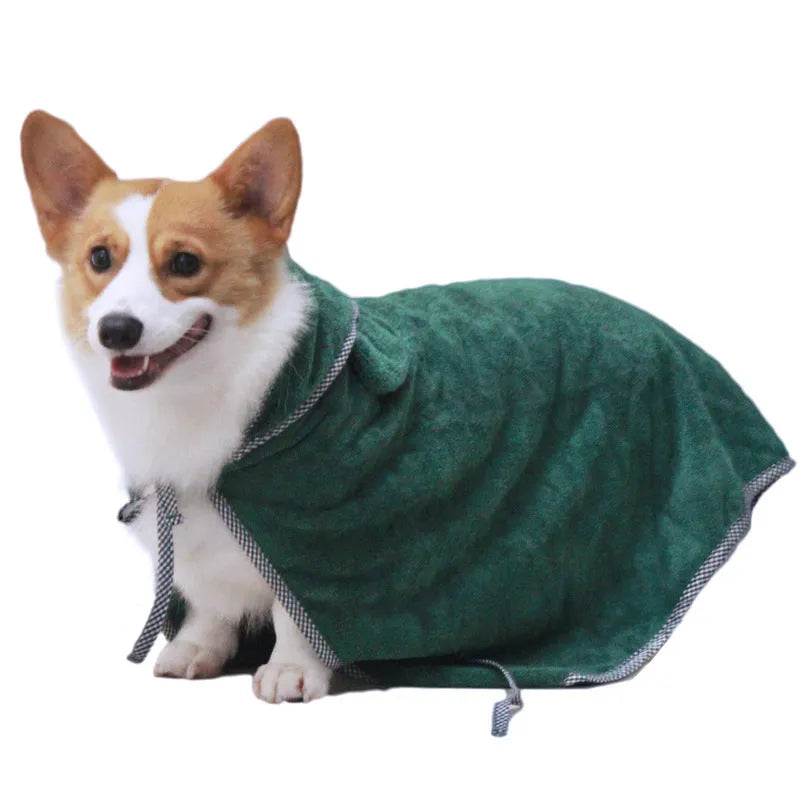 Ultra fine fiber pet towels in grey and green colours for dog and cat baths