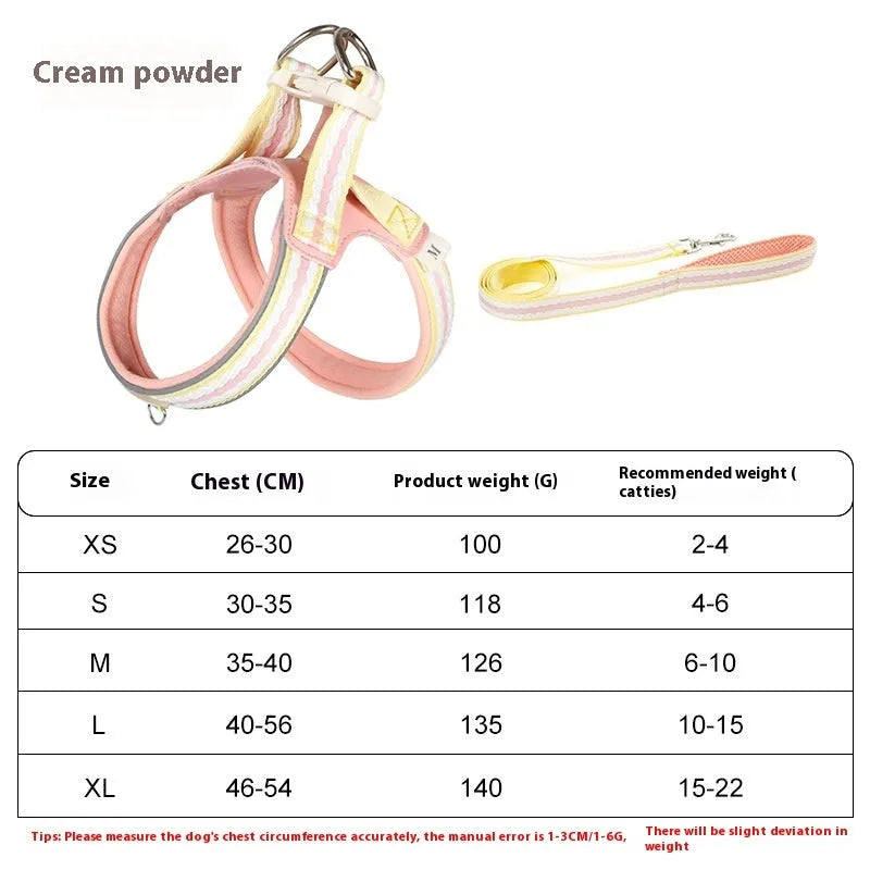 Lightweight polyester dog harness and rope lead set in multiple colours with Y-style design