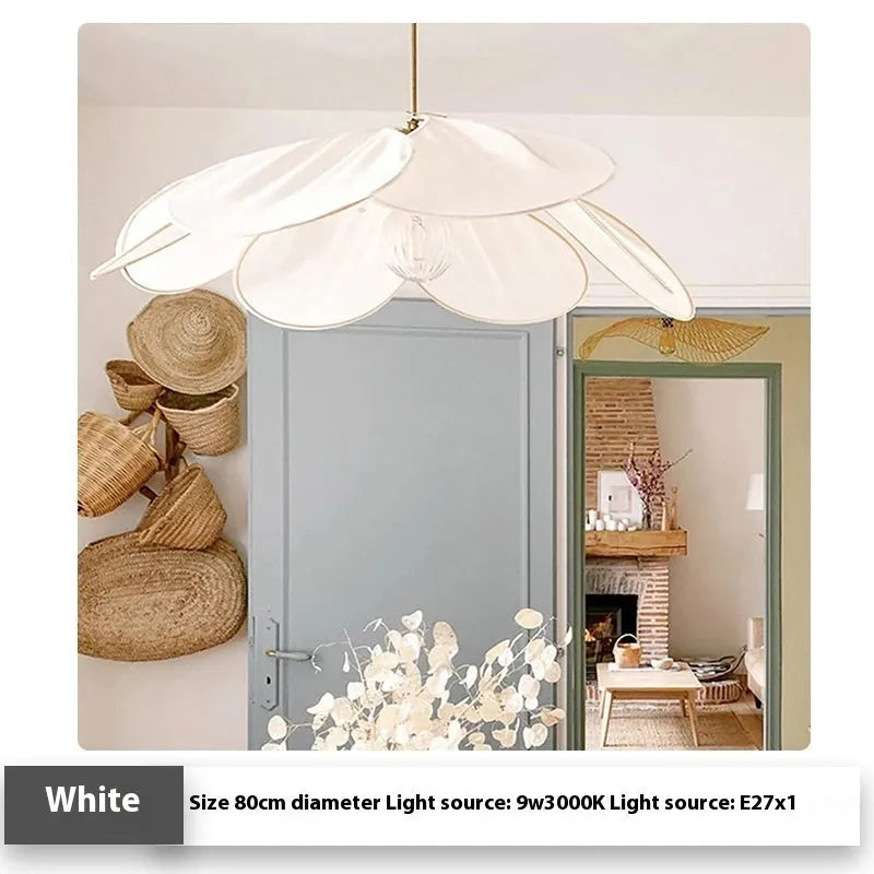 Bohemian style fabric hanging pendant lamp in a choice of colours and diameters