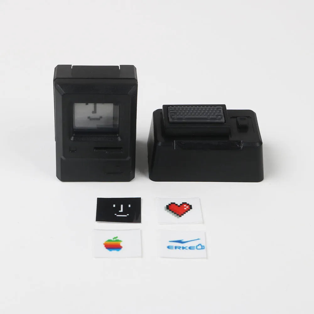 Transparent mechanical keyboard keycap with retro Macintosh styling