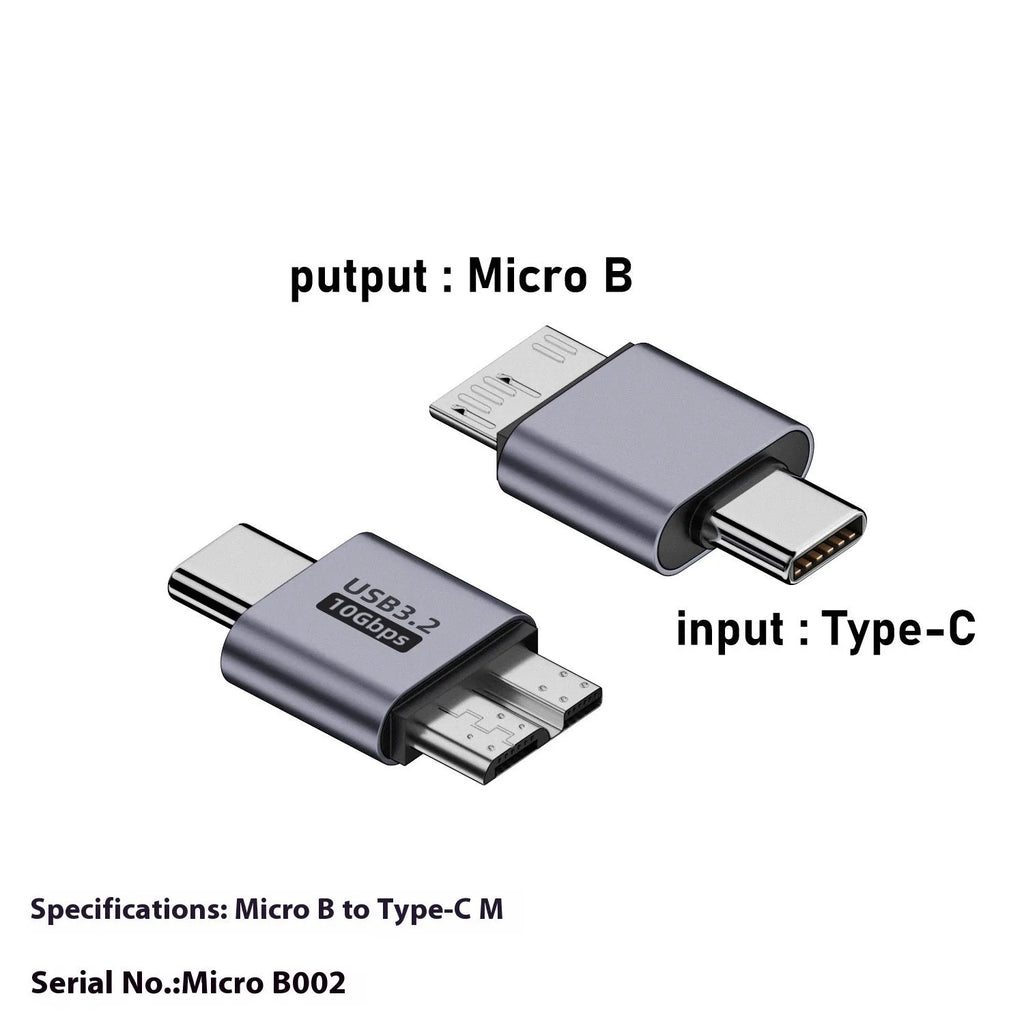USB Type-C and USB-A to Micro B adapter for data transfer and charging compatible with mobile phones and hard drives