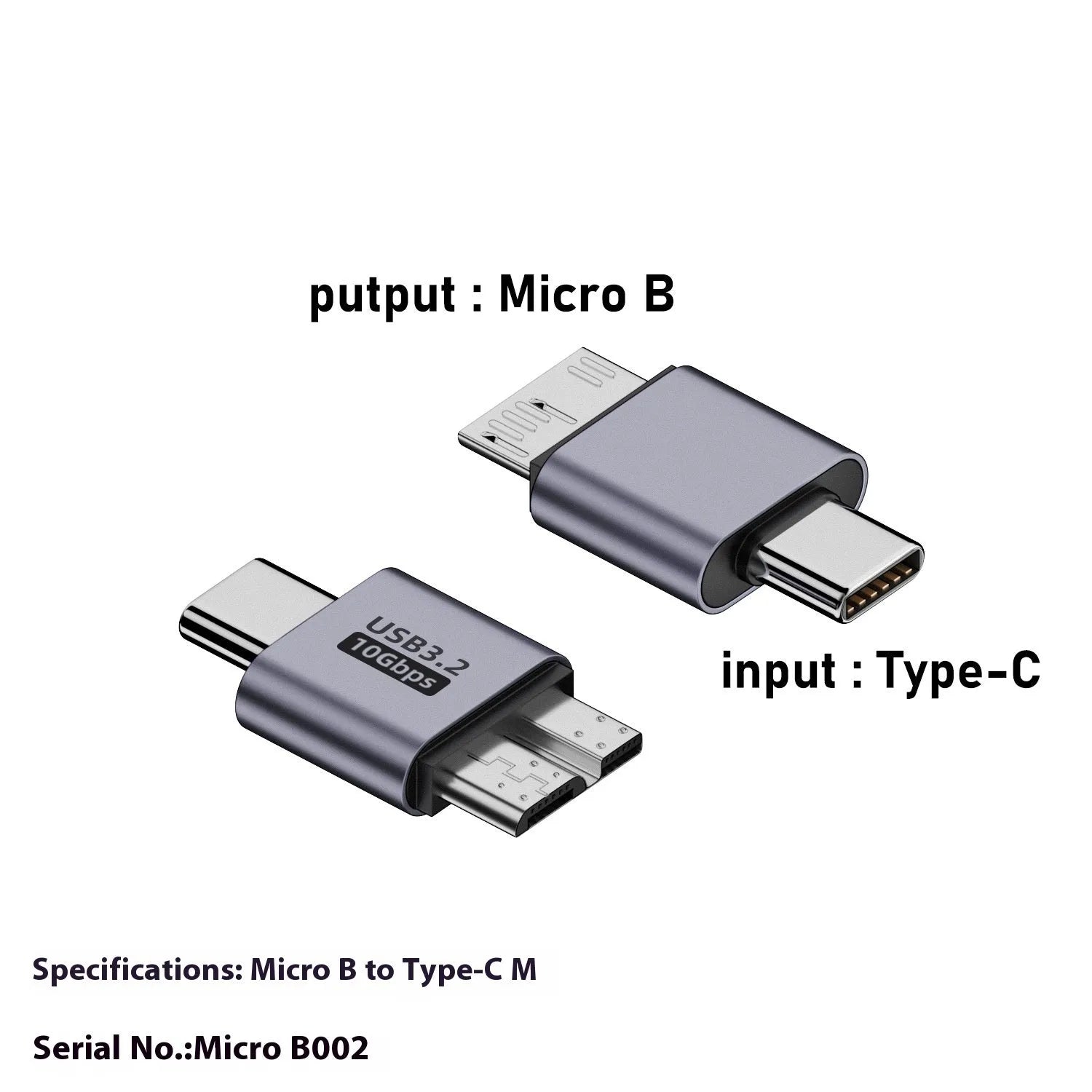 USB Type-C and USB-A to Micro B adapter for data transfer and charging compatible with mobile phones and hard drives