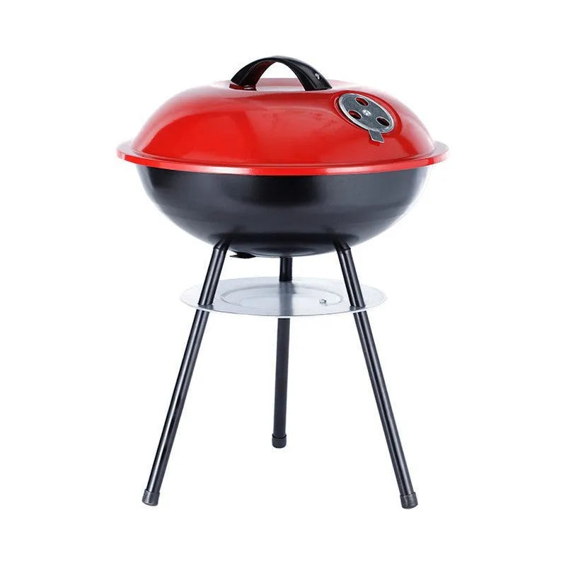 Portable iron barbecue oven with a 14-inch apple stove grill for 3-5 people.