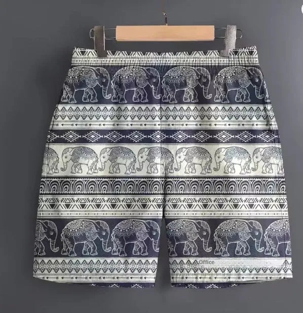 Men's polyester casual shorts in camouflage pattern, available in sizes S to 5XL.