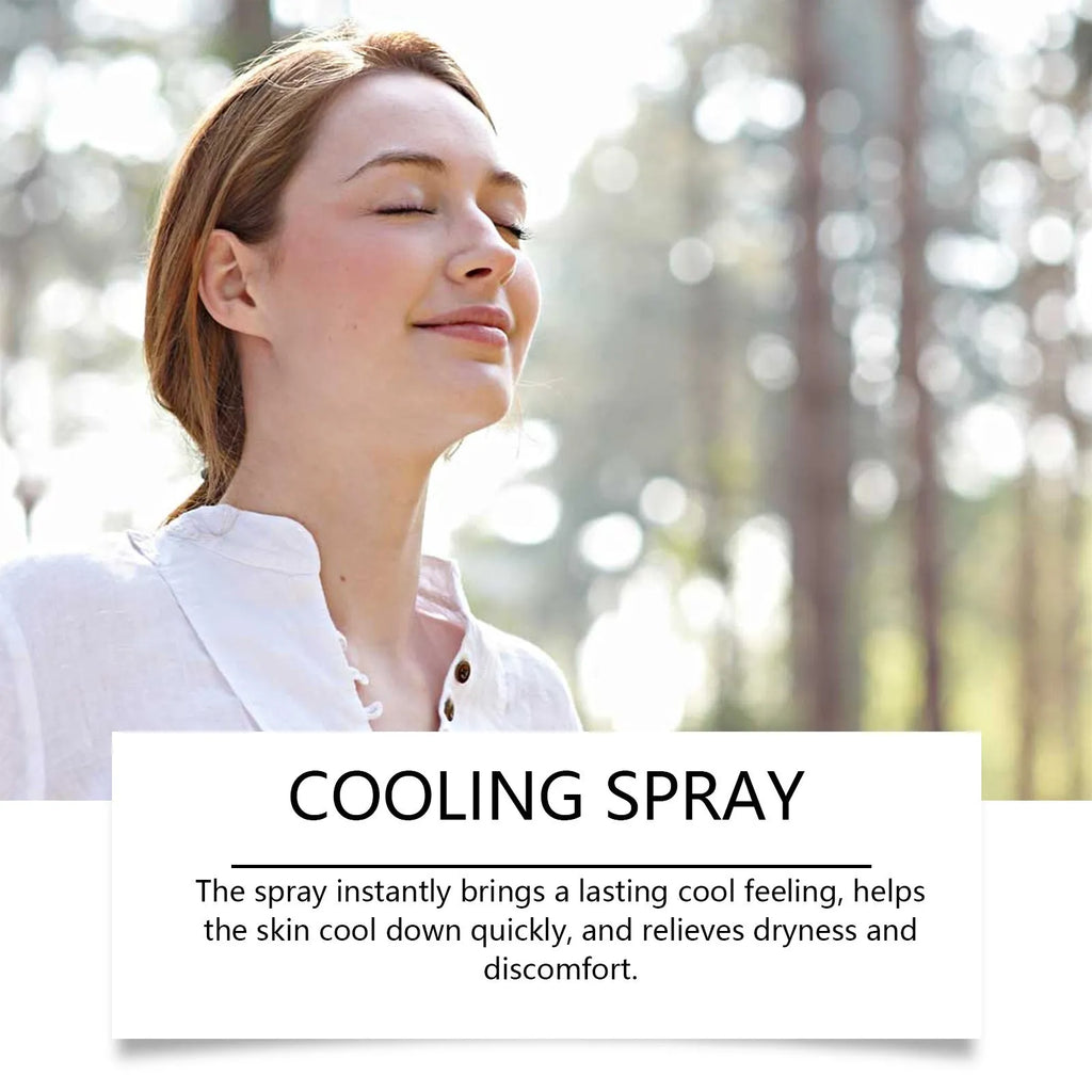 50ml portable cooling spray bottle with mint extract for summer heat relief