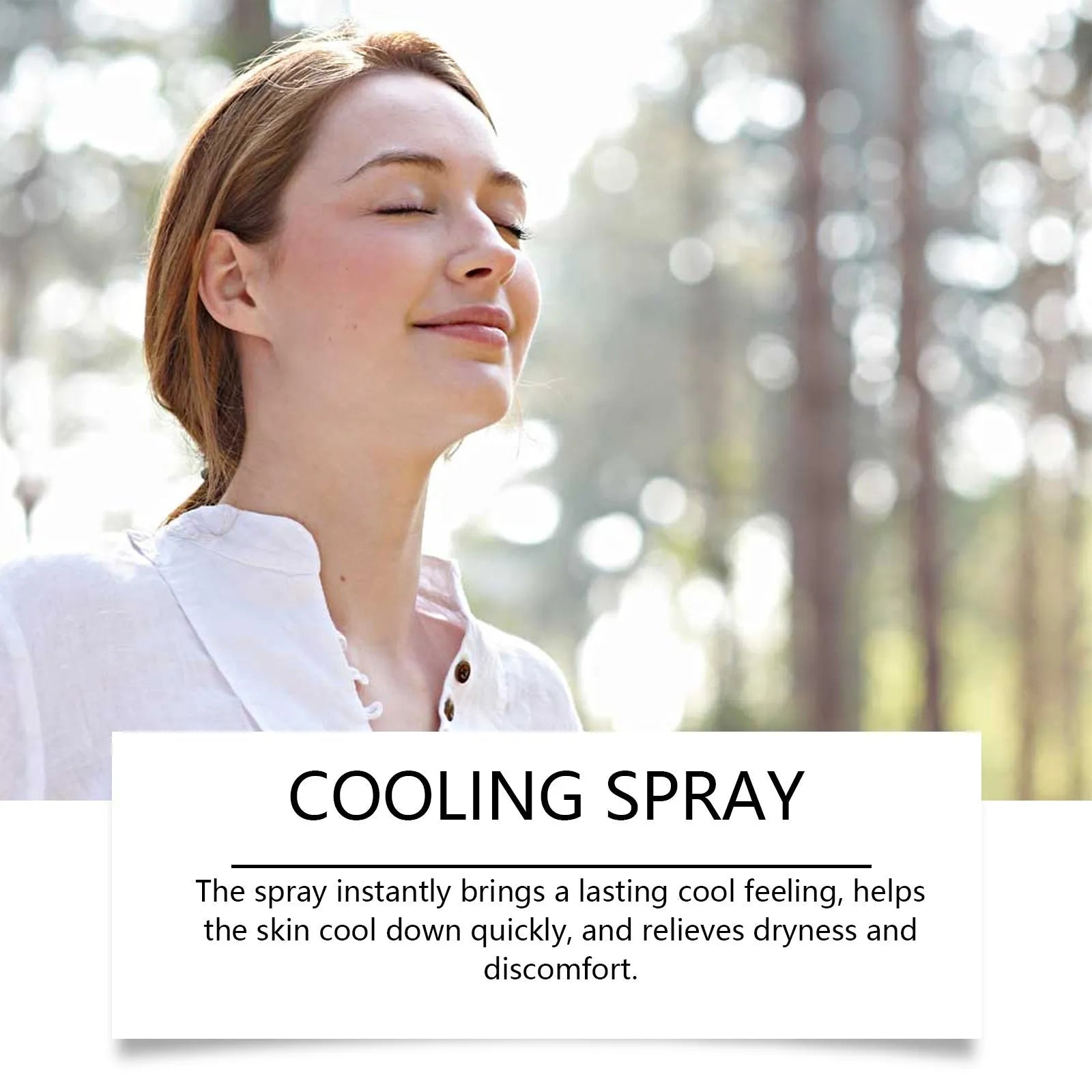 50ml portable cooling spray bottle with mint extract for summer heat relief