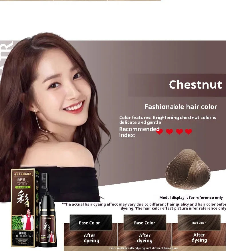 Plant Pure Hair Colour Cream tube in 400ml size showing shade options like blue black and brown black