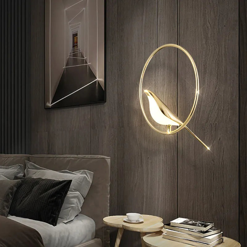 Modern minimalist magpie bird silhouette chandelier ceiling light in zinc alloy and acrylic