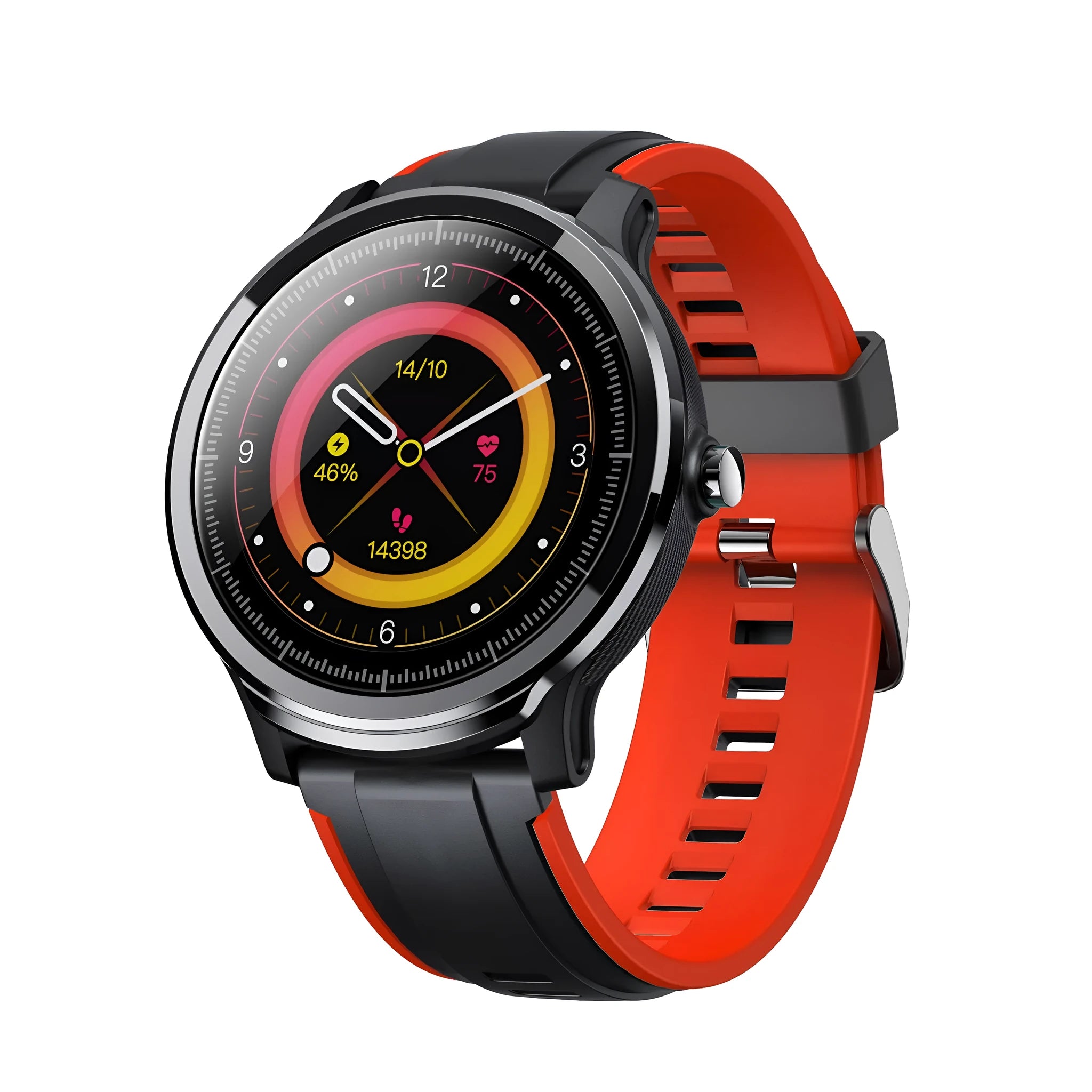 Kospet PROBE square smart watch with 1.3-inch touch screen on a green silicone wristband