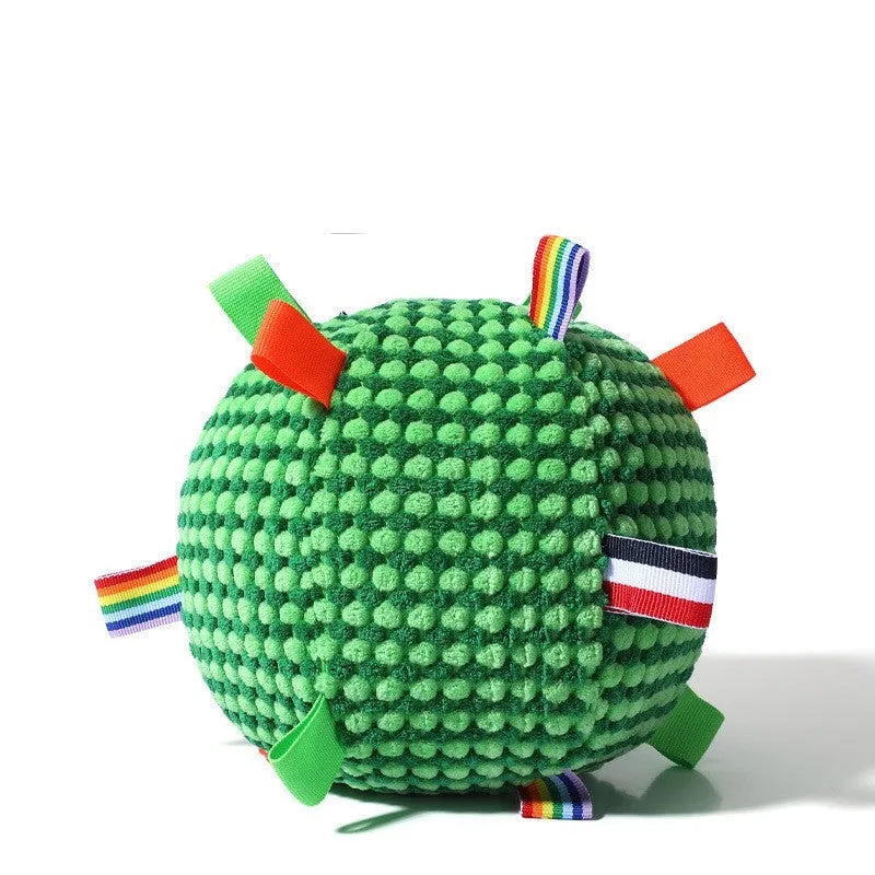 Blue pineapple lattice dog ball toy, 17cm in diameter, on a plain background.