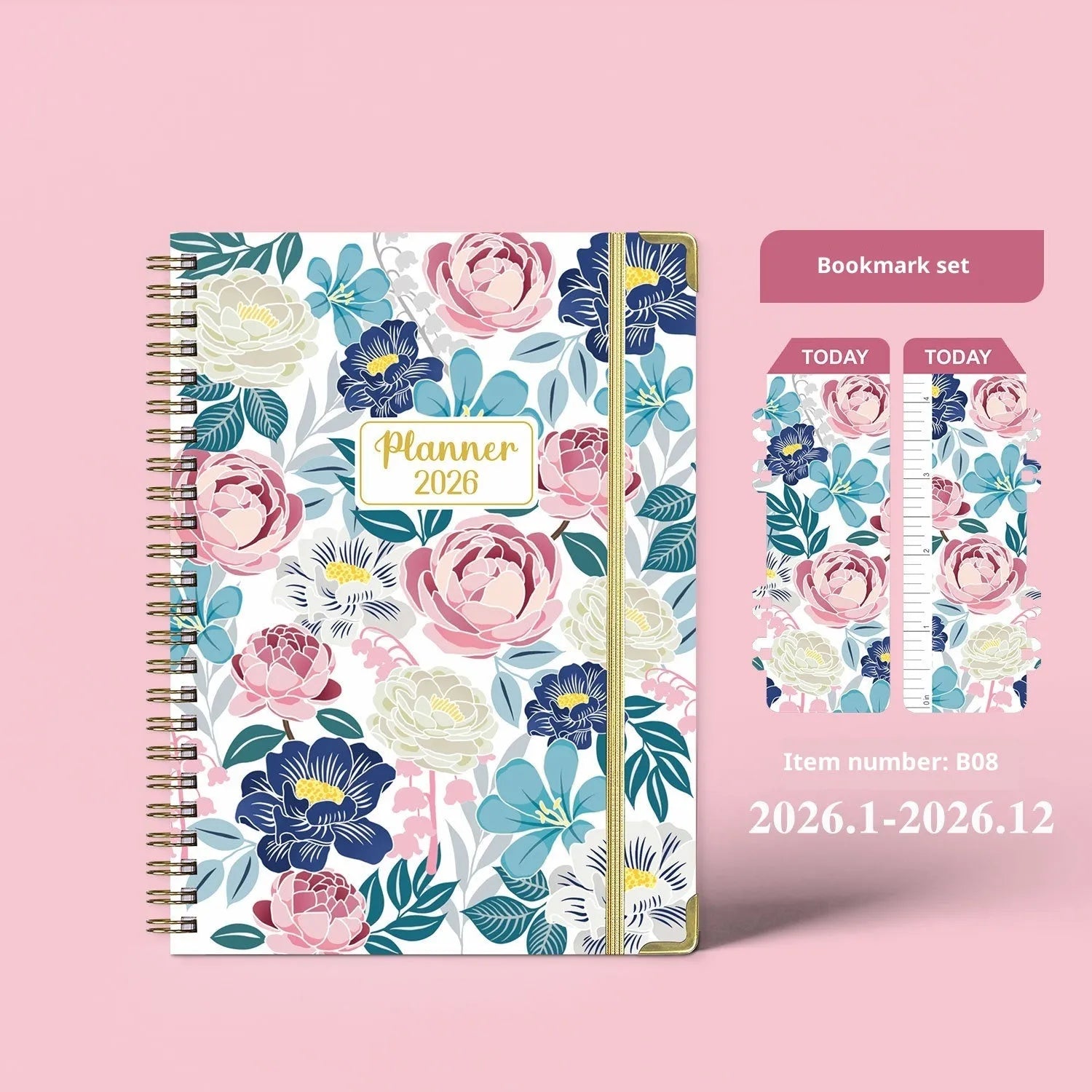 2026 A5 coil diary with paper cover and coil binding, eight colours available