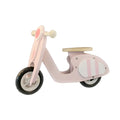 Pink wooden toddler balance scooter with 10 inch wheels for children aged 1-6 years