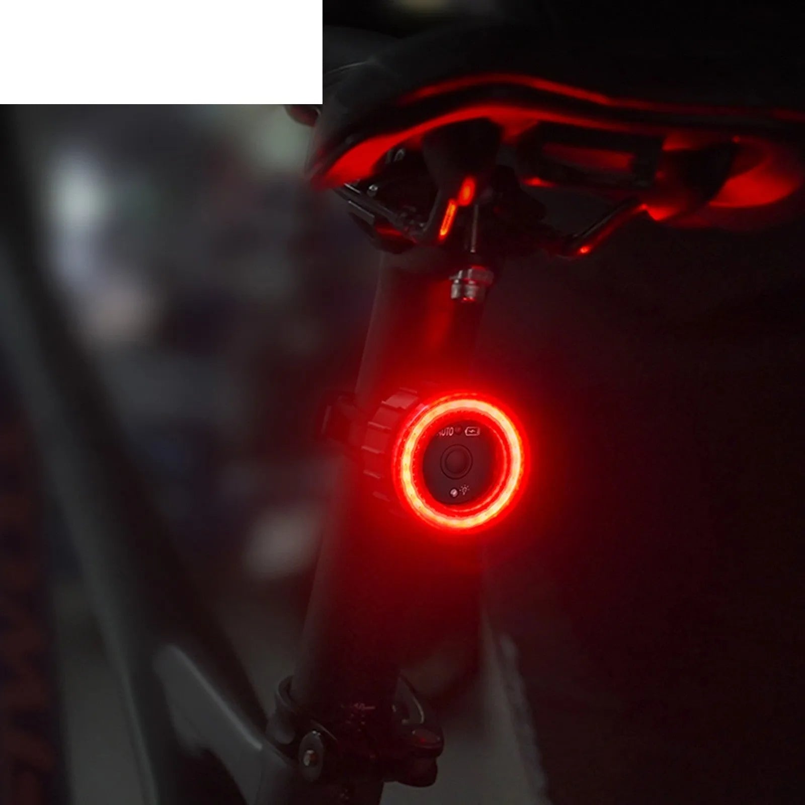 Black intelligent induction brake taillight with aluminium alloy construction and seat tube bracket