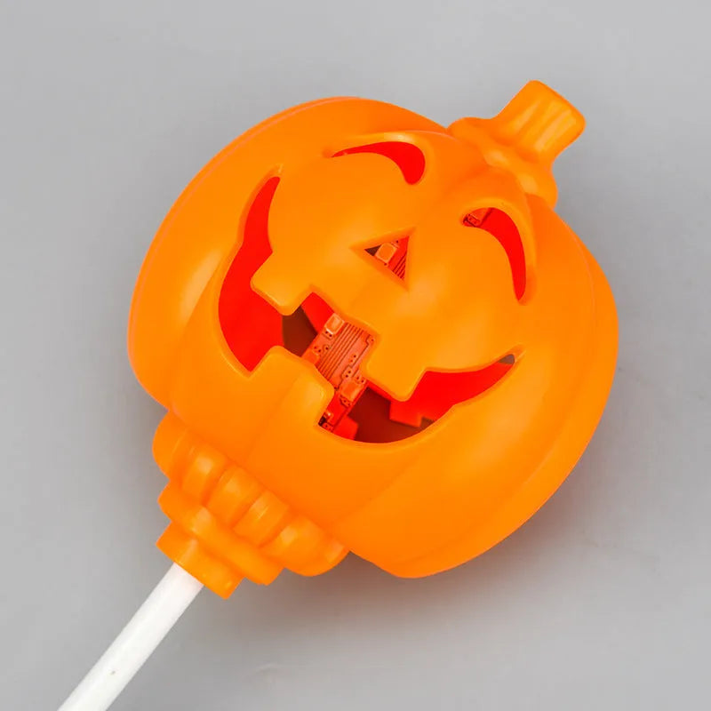 Pumpkin-shaped decorative lamp with USB cable for Halloween and autumn lighting in yellow or purple colours