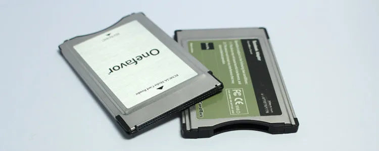 SD to PCMCIA adapter card with stainless steel housing and pre-installed 32GB SD card for Mercedes-Benz cars