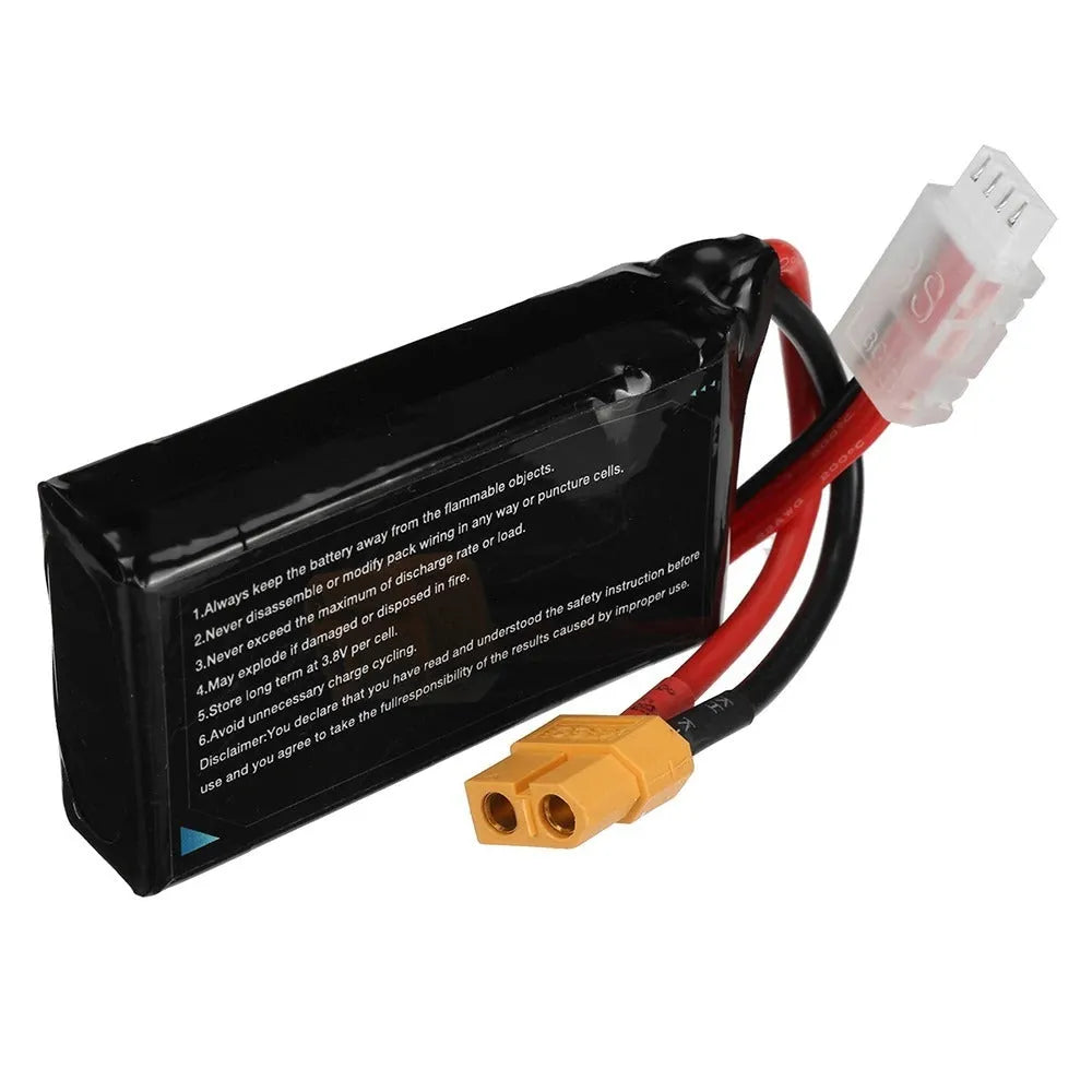 A single 7.4V 1200mAh lithium polymer battery for remote control model cars and ships