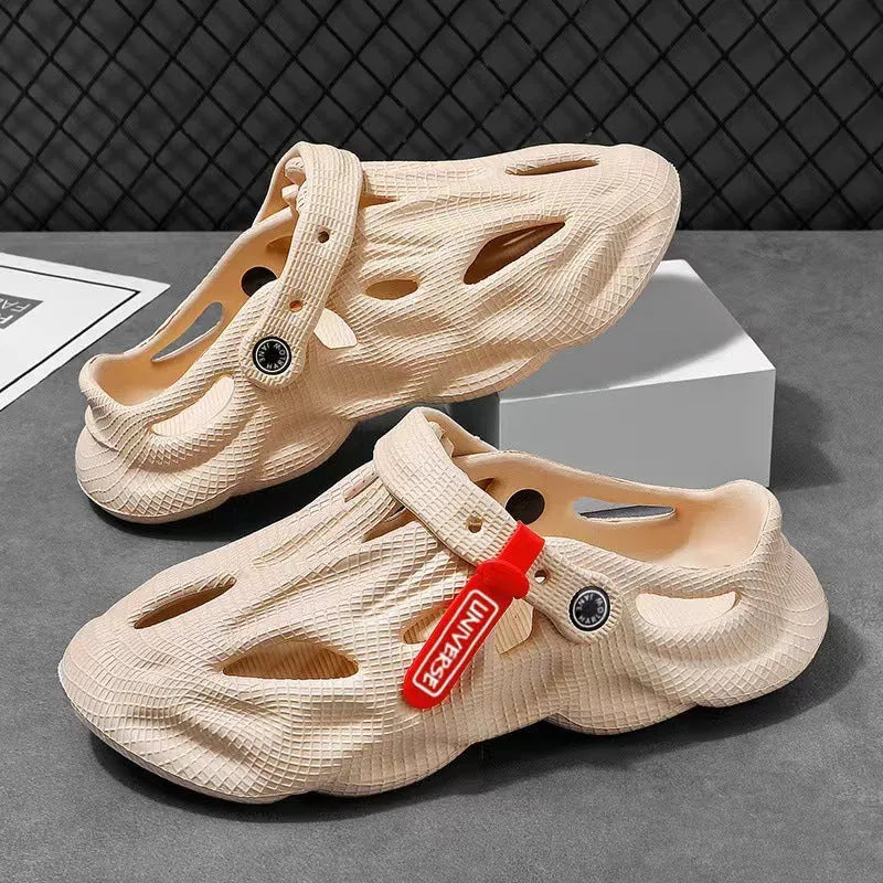 Closed toe beach hole shoes in Korean style with EVA construction available in four colours