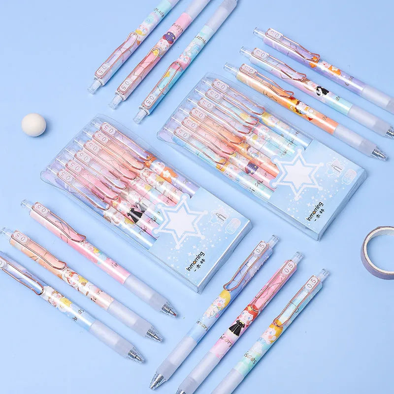 Lisa's Secret Constellation press gel pens showing twelve zodiac design with 0.5mm tip in 6-piece set