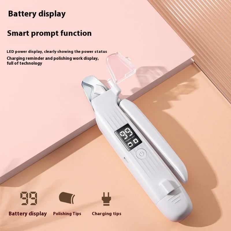 HZ8 white model dog nail clippers with integrated light and filing device for pet grooming