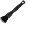 Black car detailing brush with soft pig hair bristles on a PP plastic handle, shown in large and small sizes.