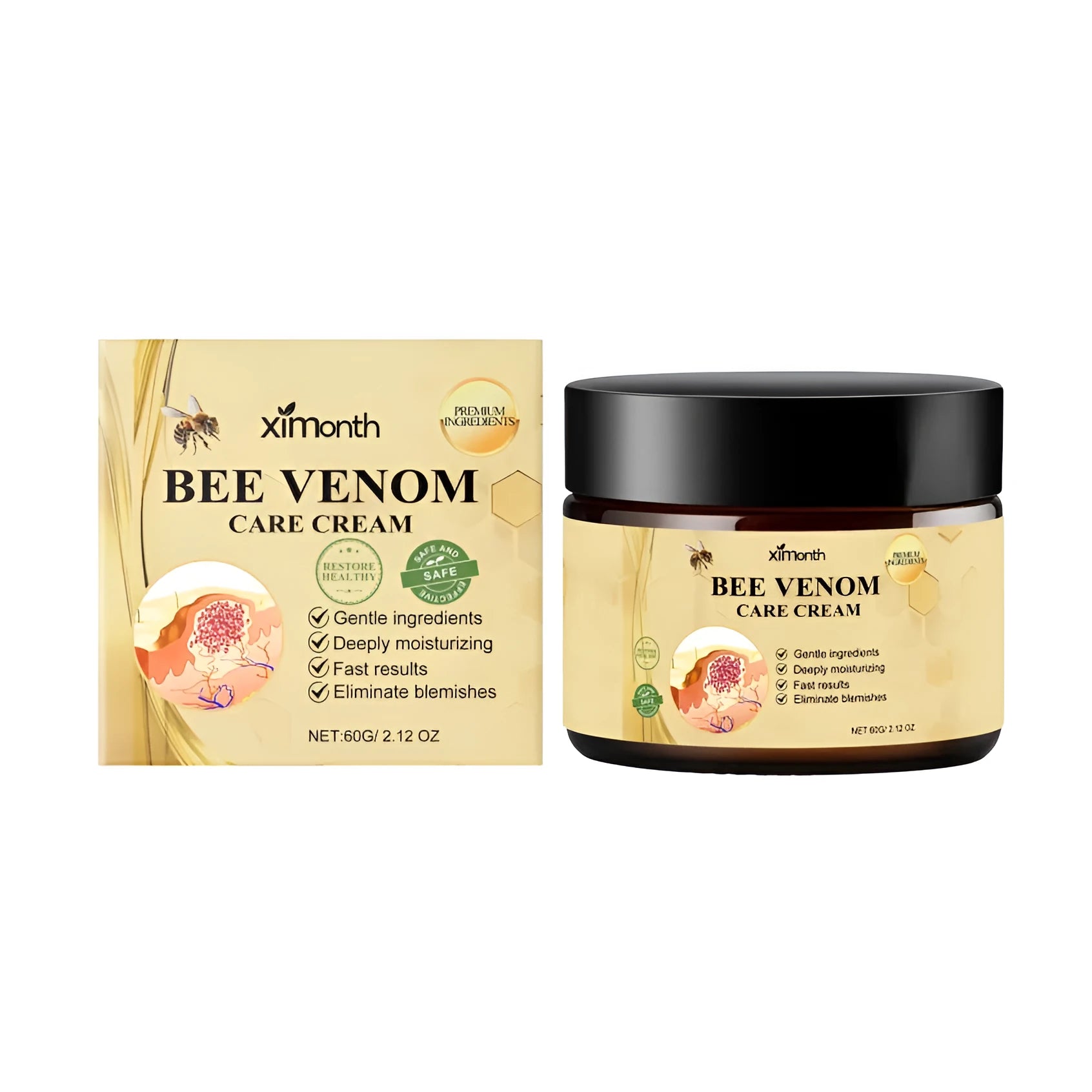 60g professional wart removal cream tube with herbal bee venom and mint leaf formula