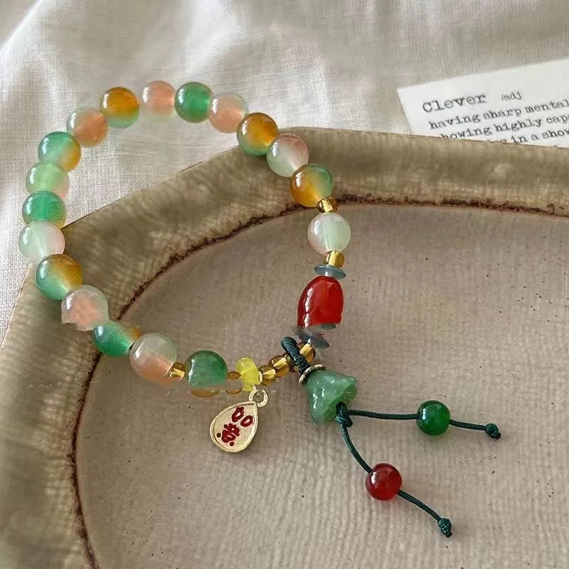 M990 Lotus Ruyi bracelet with lotus decoration and mixed materials