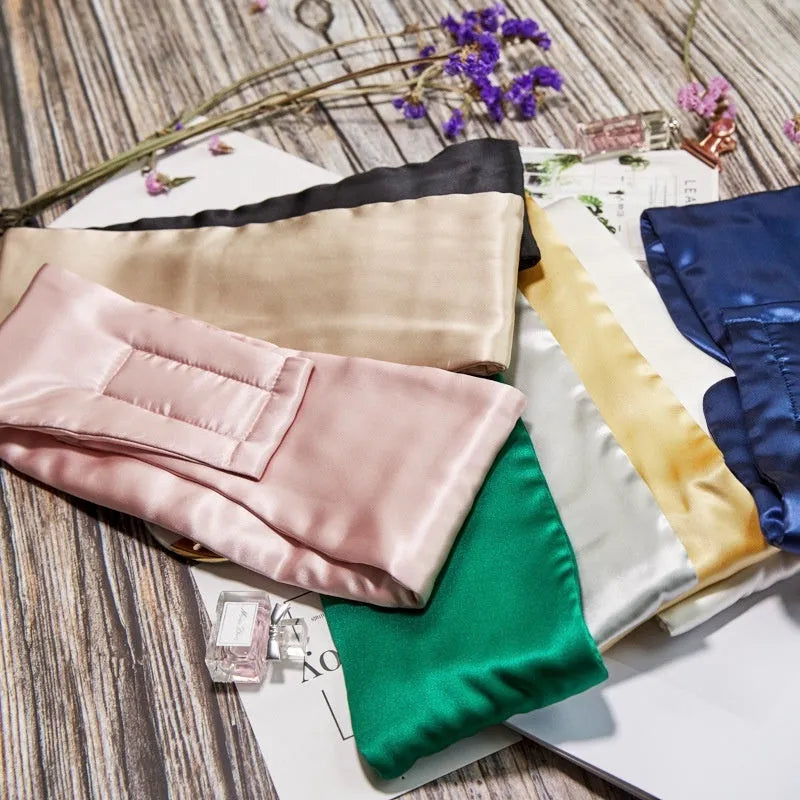 Mulberry silk sleep eye mask for light blocking in one of seven colours.