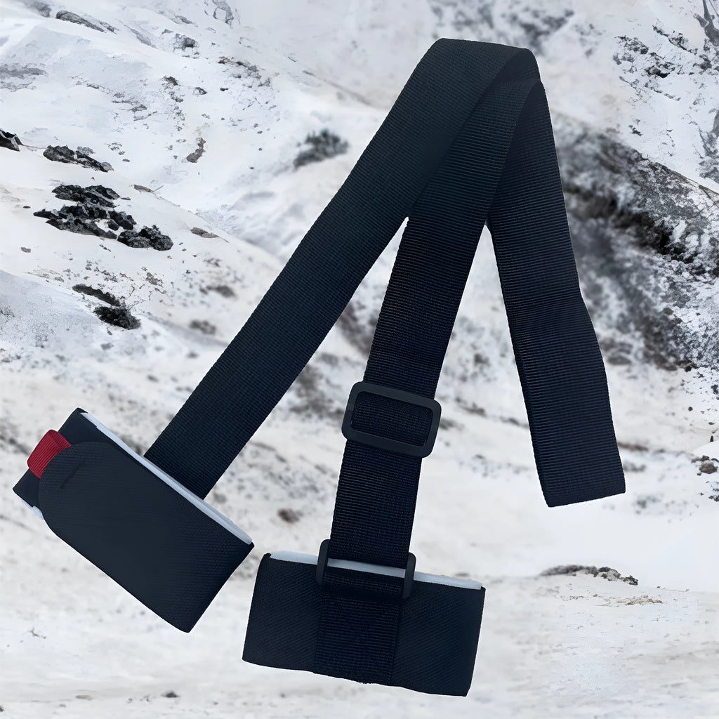 Adjustable skiing bandage strap with hook and loop fastening in four colour options