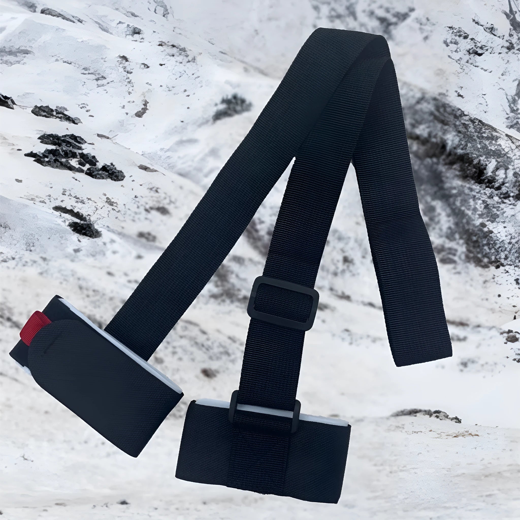 Adjustable skiing bandage strap with hook and loop fastening in four colour options