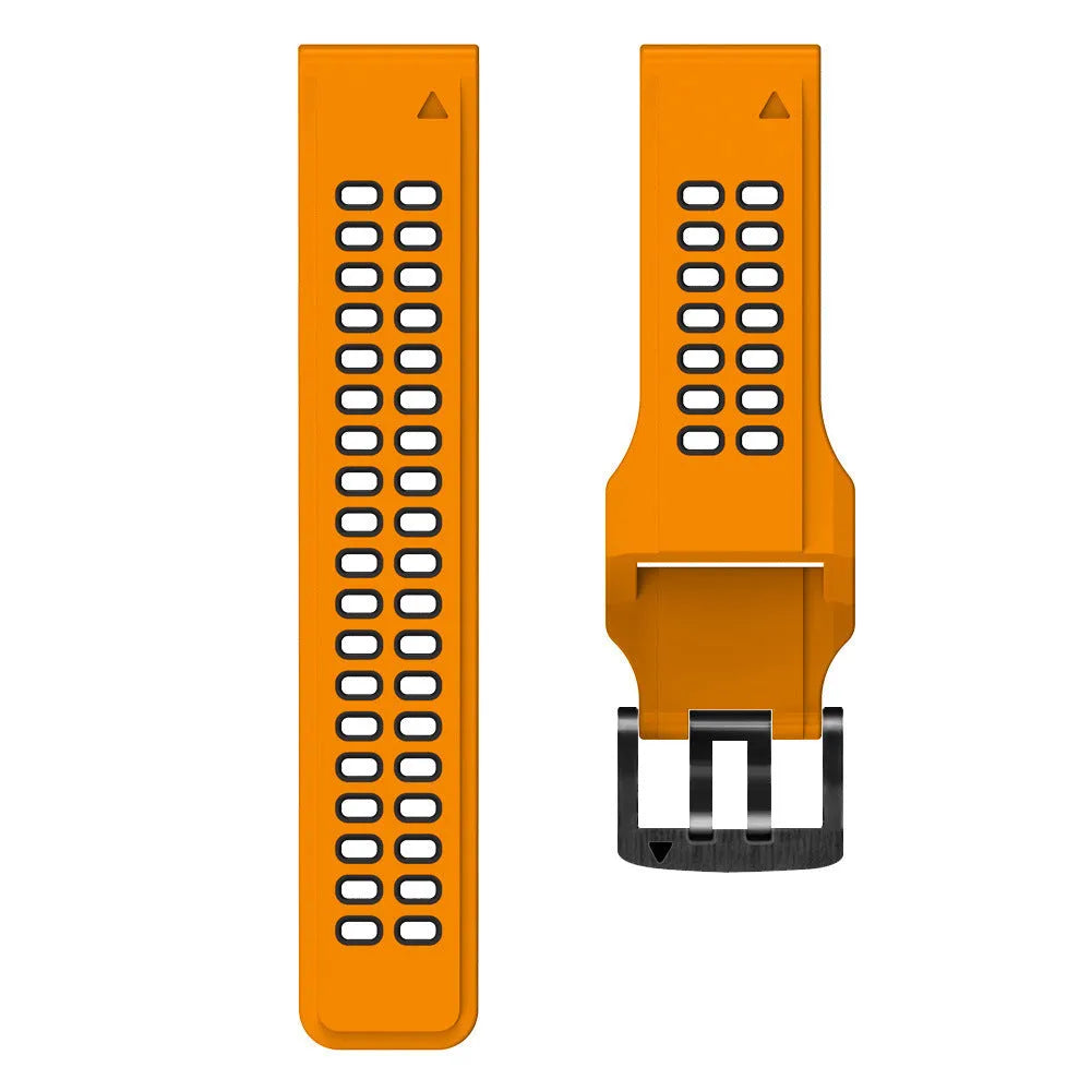 Quick-release two-colour silicone watch strap with pin buckle in sports style