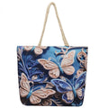 Cotton and linen canvas shoulder bag with double straps showing open pocket and zippered compartments