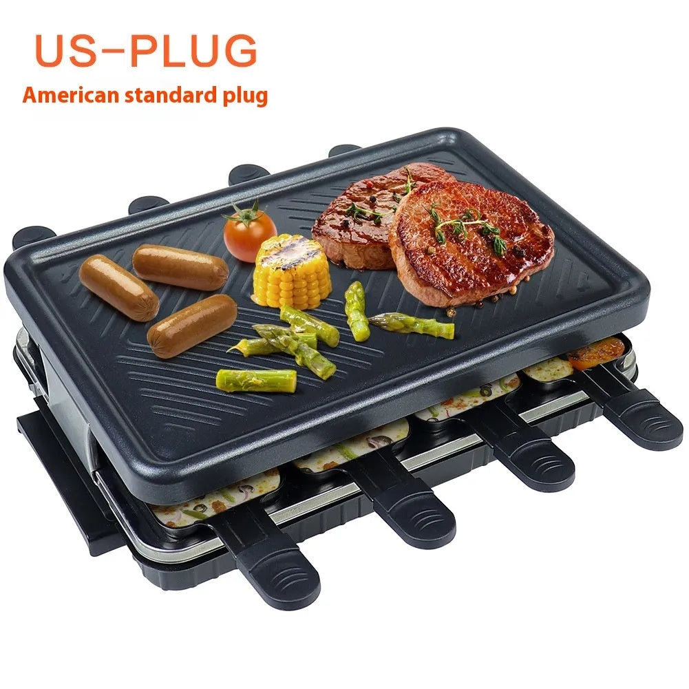 Black non-stick electric baking pan with split tray, 1300W, 415x260x125mm, indoor use