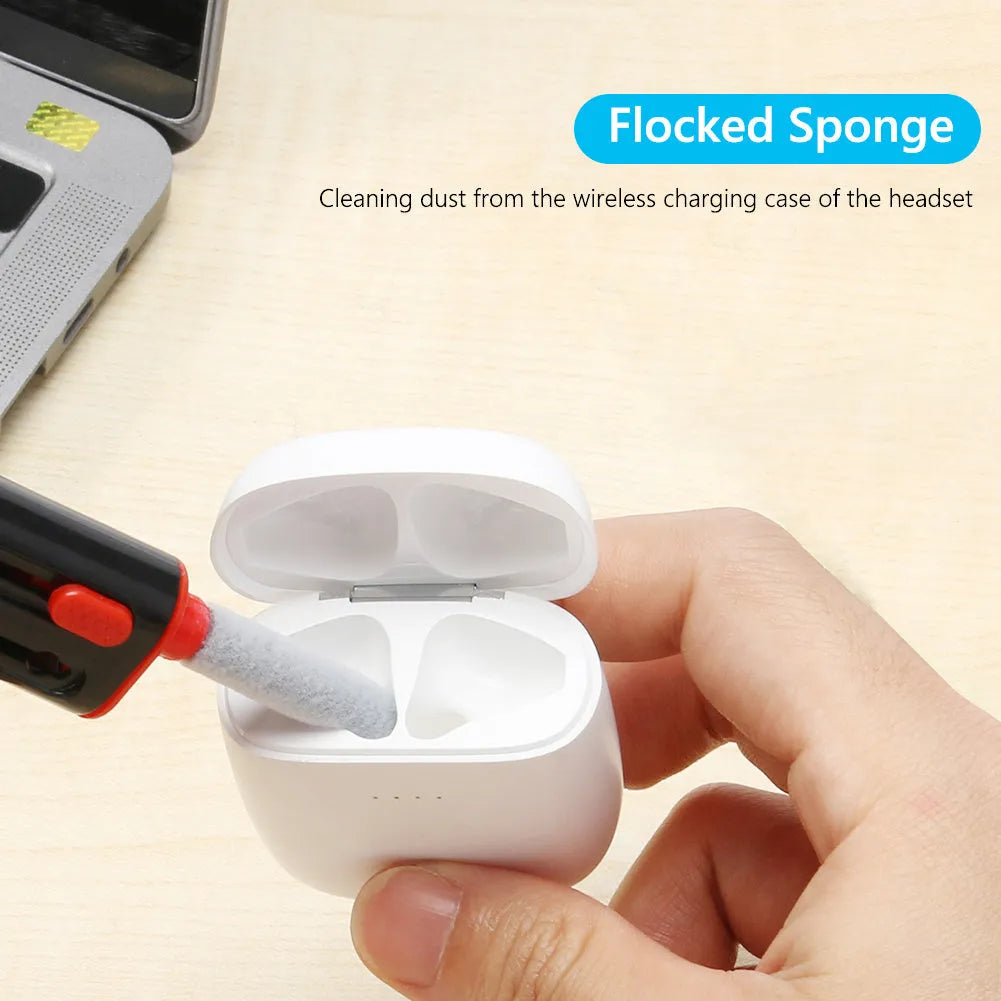 Bluetooth earphone cleaning kit with multiple heads for AirPods Pro and computer keyboards
