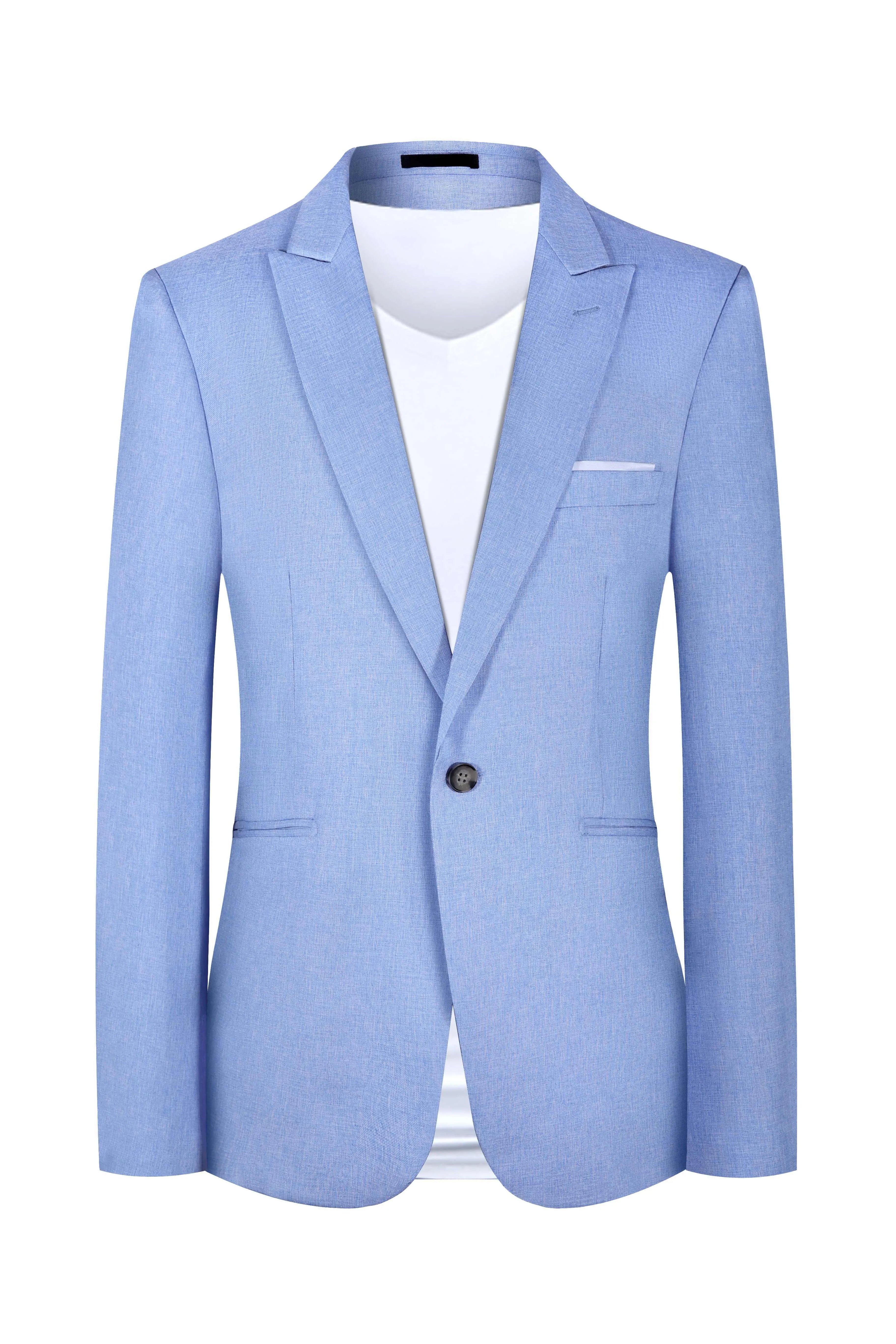 Men's light blue western-style suit jacket for spring and summer casual wear