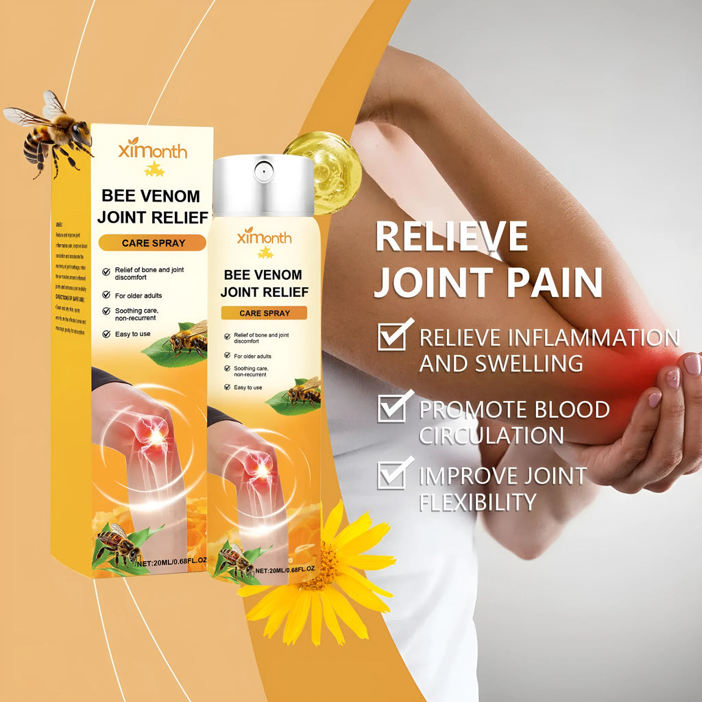 20ml body care spray bottle with menthol, bee venom and arnica ingredients