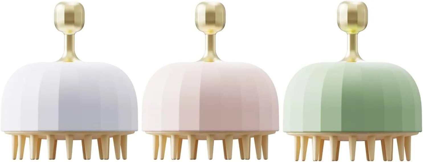 Double-sided dog bath massage brush with drain holes for pet grooming and shampoo application