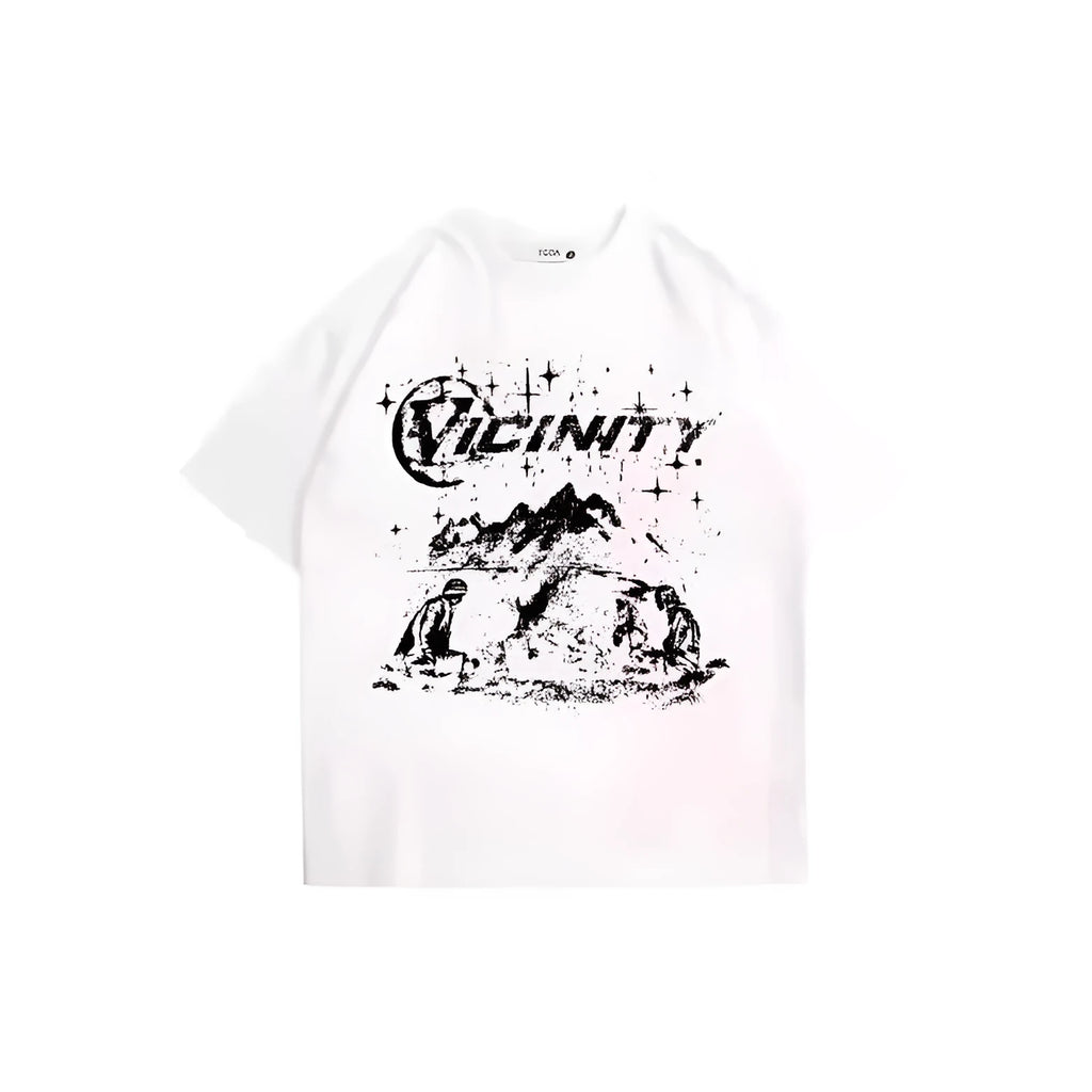 Men's retro hip hop print t-shirt in polyester available in multiple sizes and colours.