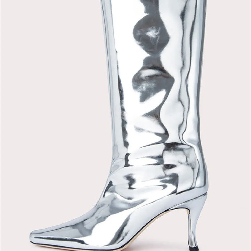 Women's square toe cowboy boot in microfiber, shown in a selection of available colours and patterns.